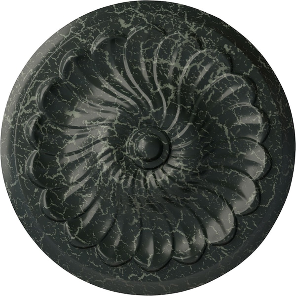 Ekena Millwork Flower Spiral Ceiling Medallion (Canopies up to 2"), 12 1/4"OD x 2 1/4"P, Painted Turtle Crackle CM12FLPTC - main